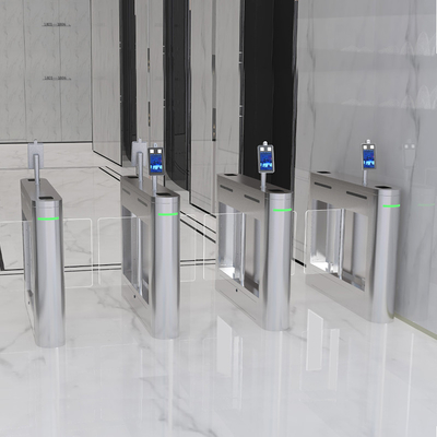 การจดจำใบหน้าประตูหมุนสแตนเลส 110V-220V ความชื้น 20%-80%